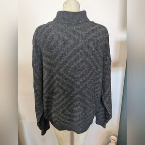 Giorgio Di Firenze Men's XL Italy Wool Blend Gray Knit turtle Neck Sweater